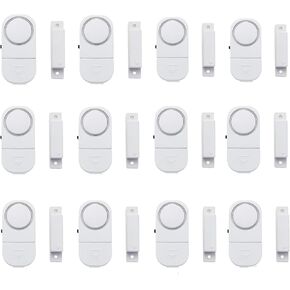 12 Pack Door Window Alarm for Kids Safety Wireless Door Alarm for Home Security Personal Security Window Alarms Sensor Burglar Door Alarm for Home,Cars,Sheds,Caravans (White)