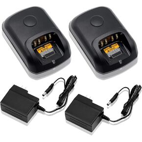 (2PCS) WPLN4232 Charger WPLN4226 [Upgraded] for Motorola PMNN4409 PMNN4409AR PMNN4491 PMNN4491B PMNN4412 PMNN4424 PMNN4488 PMNN4448AR NNTN8128 NNTN8129 NNTN8287 NNTN8359 Battery Charger