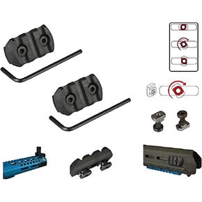 Gotical 3 Slots Mlok Weaver Rail with Allen Wrench 1 inch High Strength Rail - Set of 2 Pieces (Black)