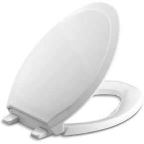 KOHLER 78052-RL-0 Rutledge ReadyLatch Quiet Close Rount Toilet Seat, Slow Close Lid and Seat, Grip-Tight Bumpers and Installation Hardware, White