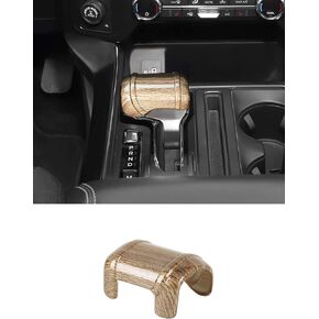 Savadicar Black Wood Grain Interior Accessories - Gear Shift Knob Trim Cover for Ford F150 (2021-present) - Premium Texture Interior Decor Upgrade Option, 1 PC