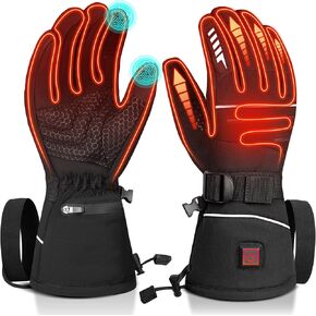 Heated Gloves for Men Rechargeable Motorcycle Gloves Ski Snowboard 7.4V 3200mAh Electric Gloves for Outdoor Sports