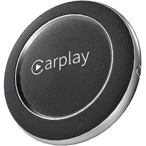 Wireless CarPlay Adapter, Converts Wired to Wireless CarPlay Dongle for iPhone iOS 10+, Stable Control & No Delay, Genuine Leather (Black)