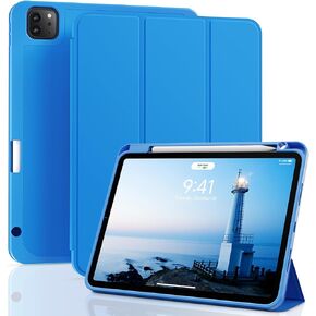 حافظة ZOVEEK iPad Pro مقاس 11 بوصة الجيل الرابع/الثالث/الثاني/الأول (2022/2021/2020/2018) مع حامل قلم رصاص، غطاء ذكي مغناطيسي مع حامل، يدعم شحن قلم الرصاص من الجيل الثاني، الاستيقاظ/النوم التلقائي (وردي وردي)