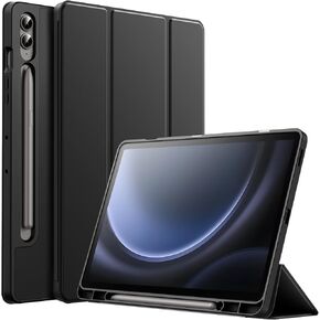 JETech Case for Samsung Galaxy Tab S9 FE+ / S9 FE Plus 12.4-Inch with S Pen Holder, Soft TPU Tri-Fold Stand Protective Tablet Cover, Support S Pen Charging, Auto Wake/Sleep (Light Purple)