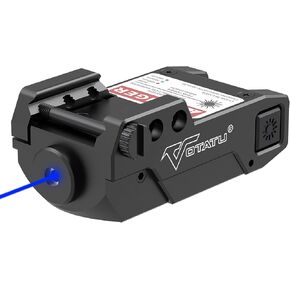 Votatu H3L-B Blue Laser Sight, Aluminum Construction Ultra Low Profile Blue Dot Sight for Pistol Handgun Rifle, Tactical Strobe Mode Available, Magnetic USB Charging and Ambidextrous Switches