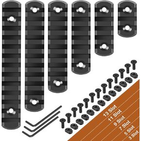 قضبان Picatinny واحدة لـ Mlock، 3 5 7 9 11 13 فتحة من الألومنيوم Mloc سكة Picatinny واحدة مع 13 صواميل T ومسامير، 3 مفتاح ألين