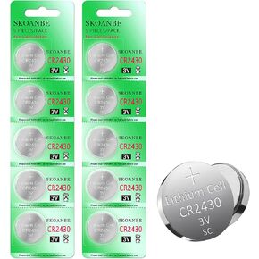 SKOANBE 5Pack CR2430 2430 ECR2430 3V Lithium Coin Battery in Kuwait