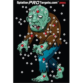 Zombie Splatter Targets, 12x18. Shots Burst with a Bright Splatter Upon Impact. Instantly See Your Hits and Misses!