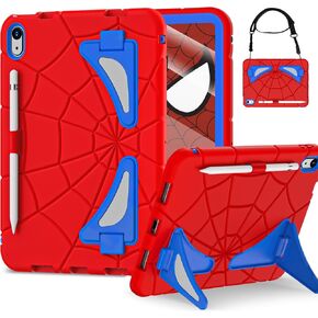Case for iPad 10th Generation Case iPad 10.9 Case 2022 New iPad 10th Gen Case for Kids 10.9 Inch Shockproof Protective Cover with Pencil Holder & Shoulder Strap & Kickstand for Kids Children -Red Blue in Saudi Arabia