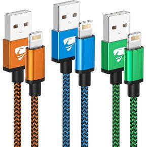 Aioneus iPhone Charger 10 ft 3Pack, Extra Long iPhone Charger Cord, 10ft USB A to Lightning Cable, Durable Braided Phone Cords Fast Charging for Apple 14 13 12 11 Pro Max XR XS 8 7Plus 10 Feet