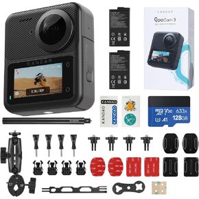 KanDao QooCam 3-360 Action Camera, 1/1.55" Sensors 5.7K Photo @60fps 360 Video Camera, Waterproof, Stablization, Sport & Outdoor Camera.