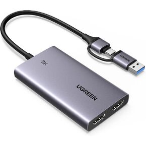 UGREEN 2K@30Hz HDMI Capture Card, 4K@30Hz Passthrough Video Capture Card USB 3.0 Full HD 1080P 60FPS with Low Latency for Streaming Gaming, Recording, Compatible with Switch, PS5, Xbox, PC, Mac, Phone
