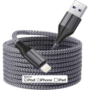 [MFi Certified] iPhone Charger 16ft, 5M/16 Foot Extra Long iPhone Charger Cable, Fast Charging Cord for Apple iPhone 11/11 Pro /11 Pro Max/XS/XS Max/XR/X/8/8 Plus/7/7 Plus/6/6 Plus/5/SE