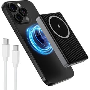 Samsung Wireless Portable Charger Android Magnetic Power Bank for Galaxy S24 Ulra FE/S23/S22/S21/S20/Pixel 9/8a/8,10000mAh Magsafe Battery Pack 20W USB-C Cable Fast Charging for iPhone 16/15/14/13/12