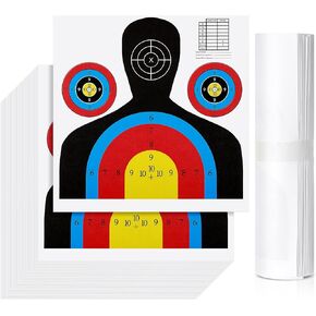 Fainne 200 Sheets Paper Shooting Targets 12 x 12 Inch Targeting Paper Targets Shooting Target Stand for Outdoors Durable Paper Target Highly Visible Targets for Practice