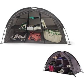 9-Shelf Storage RV Shoe Organizer Tent,Camping Storage Cabinet Tent with Zippered Flap, 9-Shelf Storage