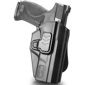 SD9VE & SD40VE Holster, OWB Holster Fit: Smith & Wesson SD9 VE & SD40 VE Pistol,Outside Waistband Carry Paddle Holster. Level II Retention with Index Finger Release, Right Hand Adjustable Cant