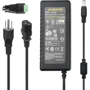 12V 8A Power Supply Adapter - LeTaoXing AC 100-240V 50/60Hz to DC 12V 7.5A 8A (Max) Power Adapter 5.5x2.5mm 12 Volt Transformers 12V/8A Universal 96W for 5050 3528 LED Strip Light CCTV Cameras