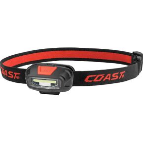 Coast - 30141 FL13R 270 Lumen Rechargeable Dual Color (White/Red) LED Headlamp, Battery and Hardhat Clips Included White