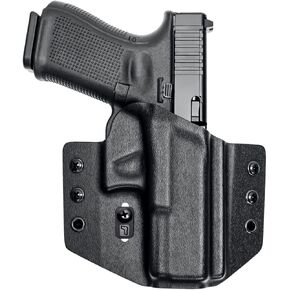 Tulster OWB Contour Holster in Right Hand fits: Glock 19 / MOS / 19X / 23/25 / 32/44 / 45 | Optic Compatible Outside The Waistband Concealed Carry Kydex Holster