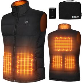Heated Vest for Men Women with 7.4V Battery Pack, 6 Heating Zones Unisex Heat Vest, Lightweight Warm Winter Vest