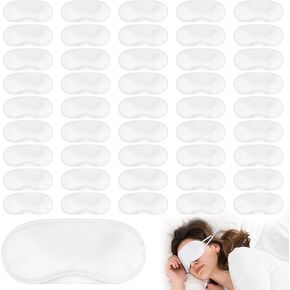 Aneco 50 Pieces Blindfolds Sleep Mask Bulk Eye Mask Shade Cover Blindfolds for Party Games with Nose Pad and Adjustable Strap for Travel Sleep Party Supplies, Black