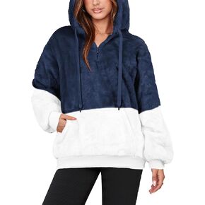 NIeyook Sherpa Fleece Hoodies for Women Fuzzy Oversized Zip up Hoodie with Pockets Casual Pullover Hooded Sweatshirt