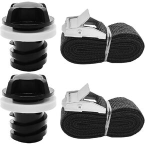 Cooler Drain Plug, 2 Pcs Cooler Plug for YETI & RTIC+ 2 Pack Zinc Alloy Strap, Cooler Drain Plug Compatible with YETI Tundra Roadie Tank Coolers and RTIC Coolers Leak-Proof Plug Replacement