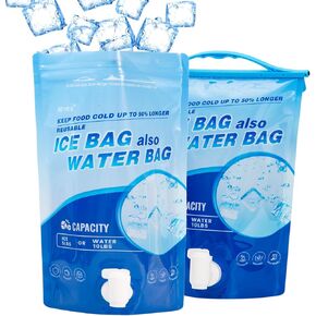 REVEX Ice Pack,Reusable Ice Packs for Cooler, Large Leakproof Cooler Ice Packs for Lunch Boxes, Long Lasting Freezer Packs for Coolers,Drop in Cubed Ice, Drinking Melted Ice Water. (Large/Set of 2)