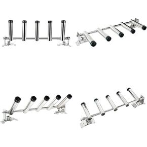 Amarine Made Stainless Fishing Pole Holders with Innovative Design of Moving Rail on Mounting Bracket,Angle Rotated,Adjustable Wall/Top Mounted T Top Boat Truck Rod Holder