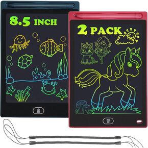 Yidedraw 6 Pack LCD Writing Tablet for Kids 8.5 Inch, Reusable Electronic Drawing Doodle Pad Learning Educational Toy Gift Doodle Board for Boys and Girls (Black, Red, Blue, SkyBlue, Pink, Green)