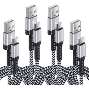 C Charger Cord Fast Charging for Samsung Galaxy Z Fold 5/Z Flip 4 /A03S A02S A54 S23/S22/S21/S20+ Ultra/ A11 A13,A53,A52,A32,A22,A52s, iPhone 15 Pro MXA,iPhone Android Type C Cable (3ft 3ft 6ft 6ft)