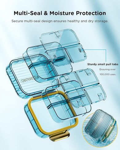 Travel Pill Organizer, Small Pill Box, Acedada Portable Daily Pill Case for Pocket Purse, Moistureproof 7 Compartments Pill Container, Stylish Medicine Holder Organizer for Vitamins Fish Oils, Black in Saudi Arabia