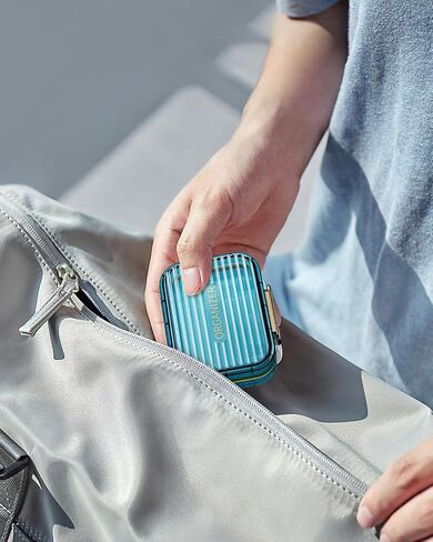 Travel Pill Organizer, Small Pill Box, Acedada Portable Daily Pill Case for Pocket Purse, Moistureproof 7 Compartments Pill Container, Stylish Medicine Holder Organizer for Vitamins Fish Oils, Black in Saudi Arabia