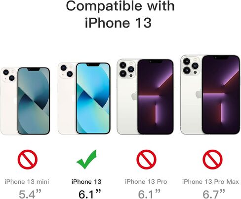 JETech 5 in 1 Case for iPhone 13 6.1-Inch, with 2-Pack Screen Protector and Camera Lens Protector, Non-Yellowing Shockproof Bumper Phone Cover, Full Coverage Tempered Glass Film (Clear) in Saudi Arabia