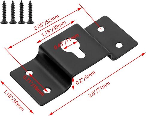 12PCS Hanging Speaker Bracket Wall Mount Iron Hook Hanger Plate Connector for Surround Sound Box Audio Speaker with Mounting Screws (2.8×1.18 Inch) in Kuwait
