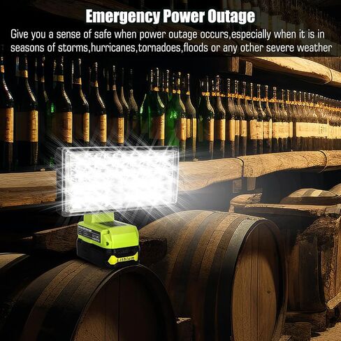 WaxPar 18W for Ryobi Light Powered by Ryobi 18V Max Lithium-ion Batteries, 2000LM for Ryobi Flashlight 18V Spotlight with USB Port,Type C Port, 110 Degree Pivoting Head in Saudi Arabia