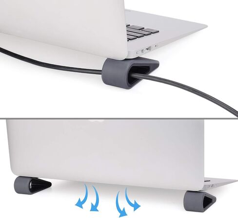 MOSISO 4 Pack Laptop Stands, Portable Lightweight Non-Slip Silicone Desk Riser Flatform Kickstand Holder Compact Hollow Design Elevation for All Notebook, Keyboard, Tablet, Gray in Saudi Arabia