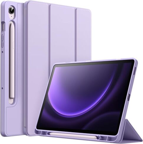 JETech Case for Samsung Galaxy Tab S9 FE 10.9-Inch with S Pen Holder, Soft TPU Tri-Fold Stand Protective Tablet Cover, Support S Pen Charging, Auto Wake/Sleep (Light Purple) in Saudi Arabia