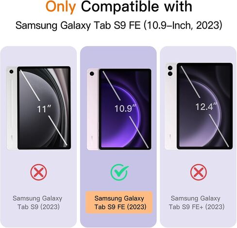 JETech Case for Samsung Galaxy Tab S9 FE 10.9-Inch with S Pen Holder, Soft TPU Tri-Fold Stand Protective Tablet Cover, Support S Pen Charging, Auto Wake/Sleep (Light Purple) in Saudi Arabia