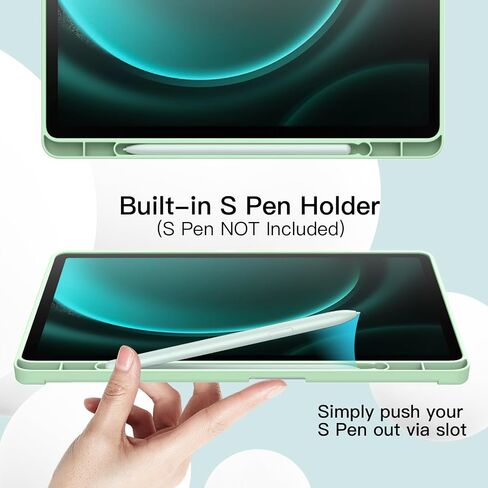 JETech Case for Samsung Galaxy Tab S9 FE 10.9-Inch with S Pen Holder, Soft TPU Tri-Fold Stand Protective Tablet Cover, Support S Pen Charging, Auto Wake/Sleep (Light Purple) in Saudi Arabia