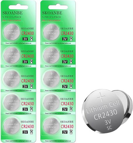 SKOANBE 5Pack CR2430 2430 ECR2430 3V Lithium Coin Battery in Kuwait