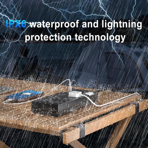 Outdoor Extension Cord Waterproof, 6 Wide Outlets 6ft IPX6 Outdoor Power Strip Weatherproof with 4 USB Ports Surge Protector for Dorm Room Home Office. in Saudi Arabia