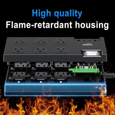 Outdoor Extension Cord Waterproof, 6 Wide Outlets 6ft IPX6 Outdoor Power Strip Weatherproof with 4 USB Ports Surge Protector for Dorm Room Home Office. in Saudi Arabia