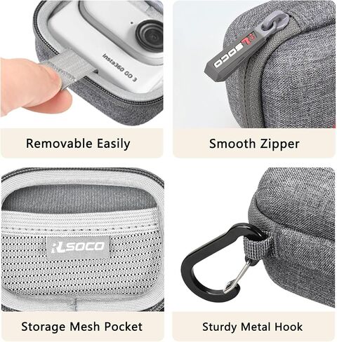 RLSOCO Hard Case for Insta360 GO 3S/GO 3 4K Tiny Portable Vlogging Camera (Grey) in Kuwait