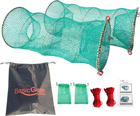 Crab Spring Trap 2 pcs - Bait Trap for Lobster, Crawfish, Shrimp, Portable Folding Collapsible Fishing Traps Nets Fishing Accessories in Kuwait