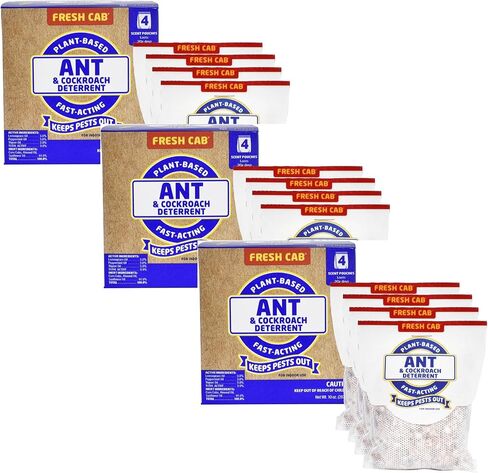 رادع النمل والصراصير الطازج - مكافحة الآفات النباتية الداخلية - آمن للأطفال والحيوانات الأليفة عند استخدامه حسب التوجيهات - مصنوع من زيت النعناع العطري - عبوة من 4 قطع in Kuwait