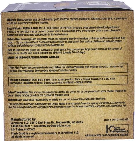 رادع النمل والصراصير الطازج - مكافحة الآفات النباتية الداخلية - آمن للأطفال والحيوانات الأليفة عند استخدامه حسب التوجيهات - مصنوع من زيت النعناع العطري - عبوة من 4 قطع in Kuwait