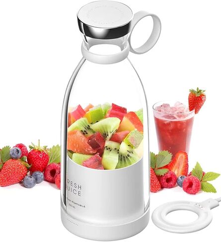 350mL Portable Mini Food Blender, USB Rechargeable, Portable, White in Saudi Arabia